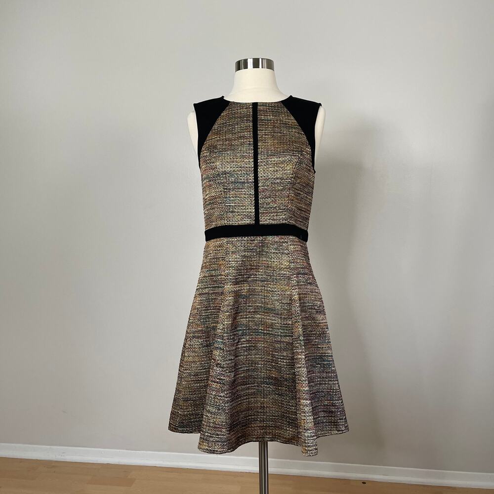 Ali Ro • Metallic Tweed Fit and Flare Dress
